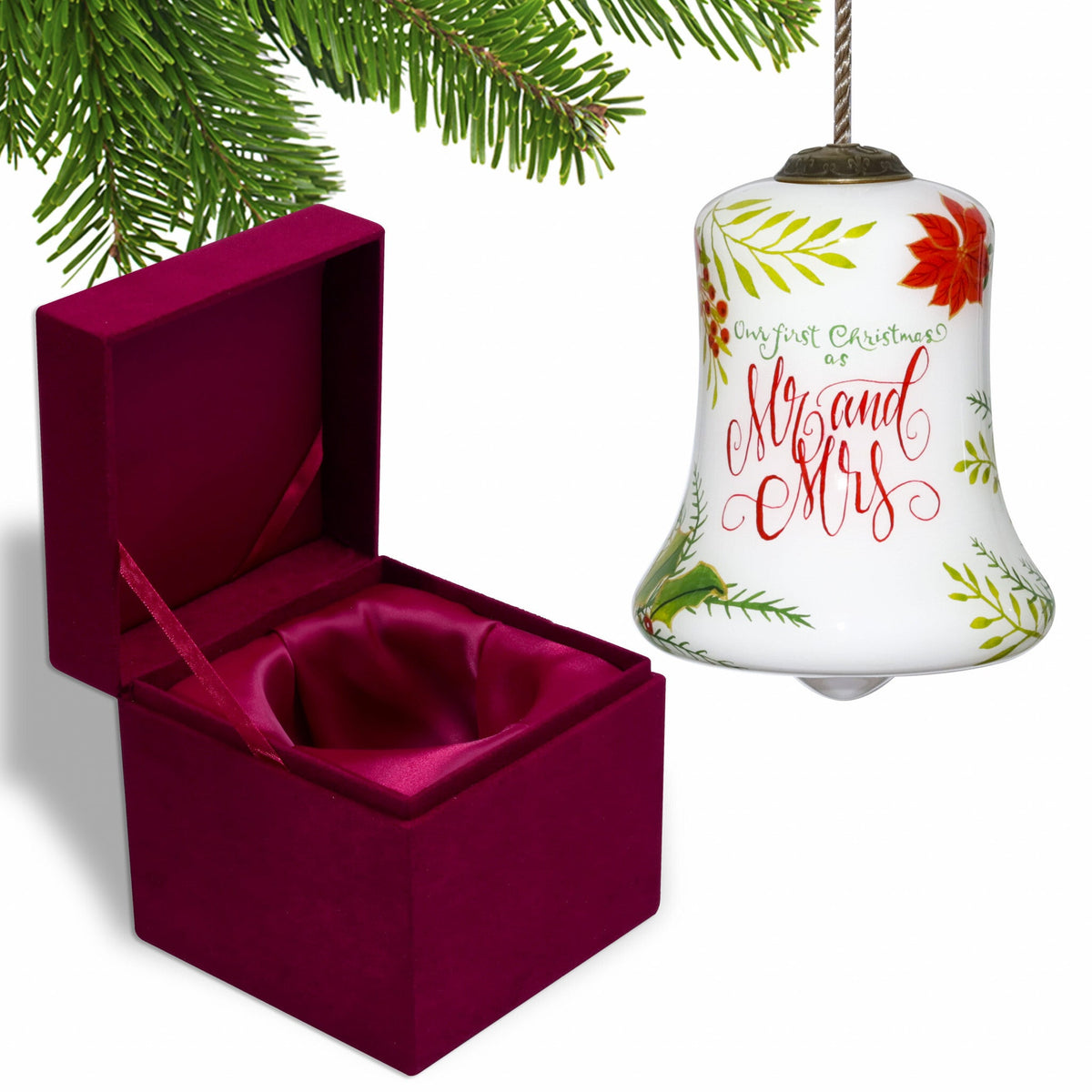Mr. & Mrs. Our First Christmas Hand Painted Mouth Blown Glass Ornament LuxuryLifeWay Online Store