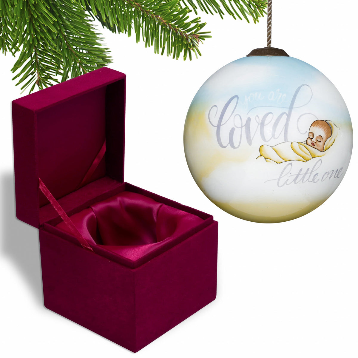 Smooth You are Loved, Little One Hand Painted Mouth Blown Glass Ornament LuxuryLifeWay Online Store