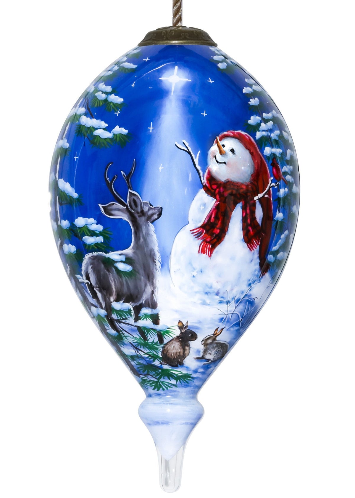 Starry Heaven and Snowman Hand Painted Mouth Blown Glass Ornament LuxuryLifeWay Online Store
