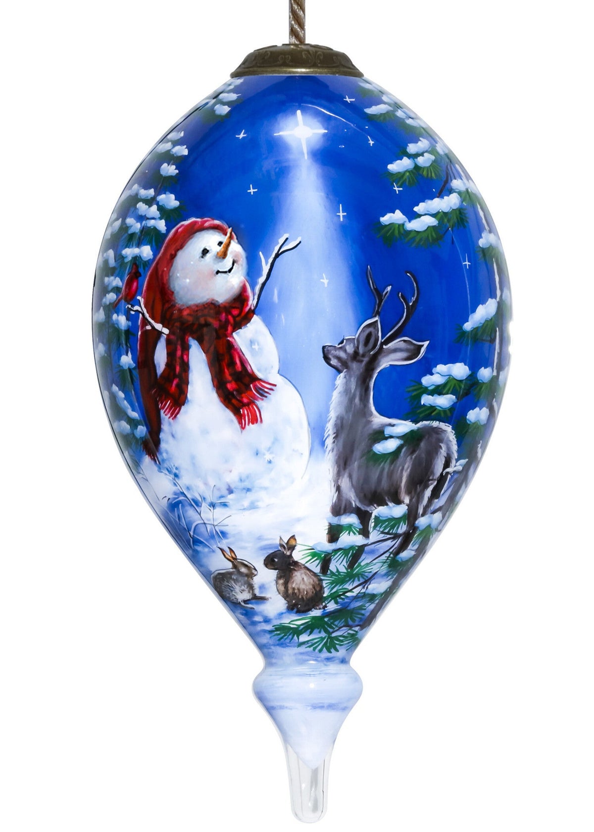 Starry Heaven and Snowman Hand Painted Mouth Blown Glass Ornament LuxuryLifeWay Online Store