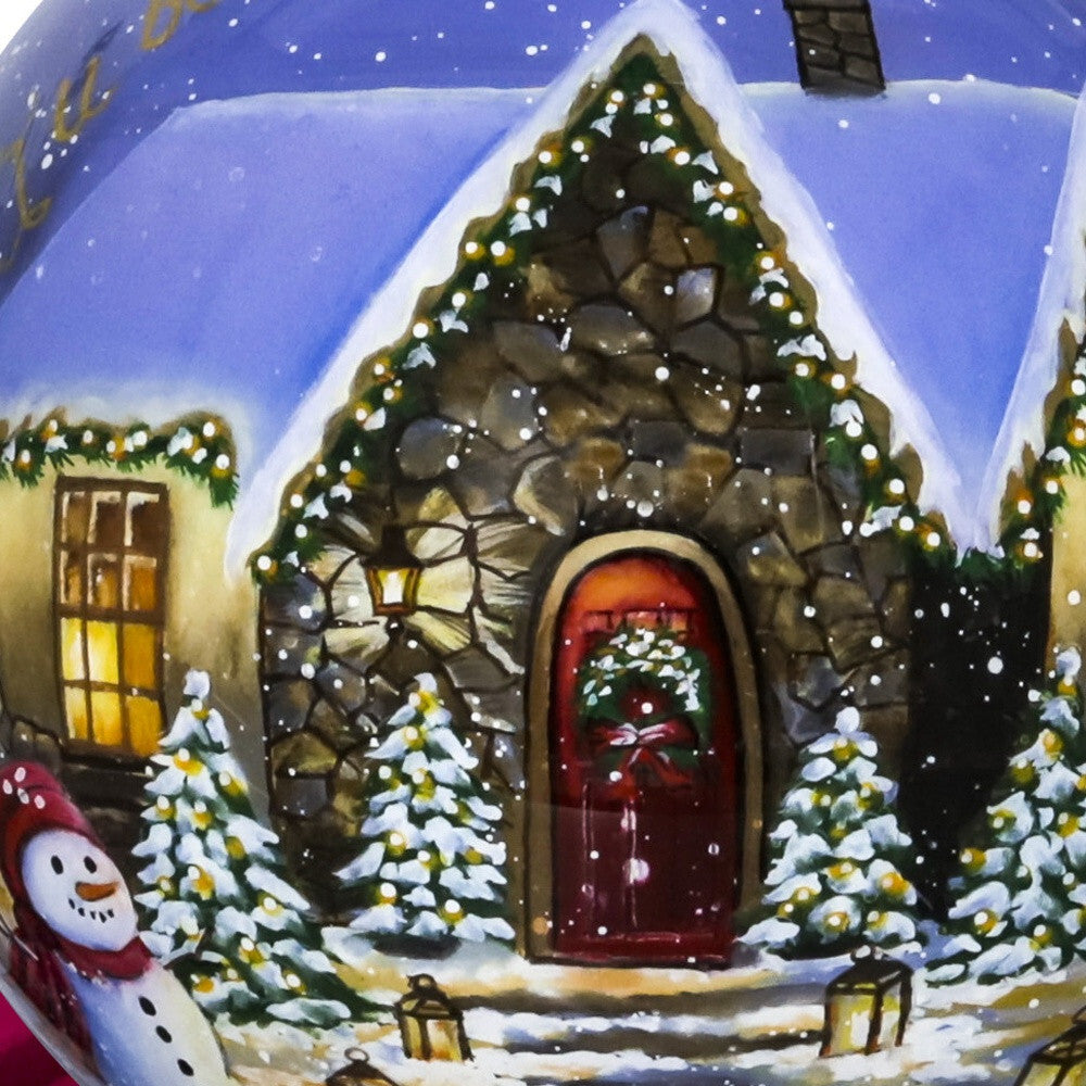 Home for Christmas Hand Painted Mouth Blown Glass Ornament LuxuryLifeWay Online Store