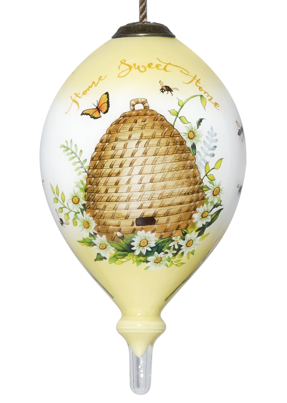 Beehive Home Sweet Home Hand Painted Mouth Blown Glass Ornament LuxuryLifeWay Online Store