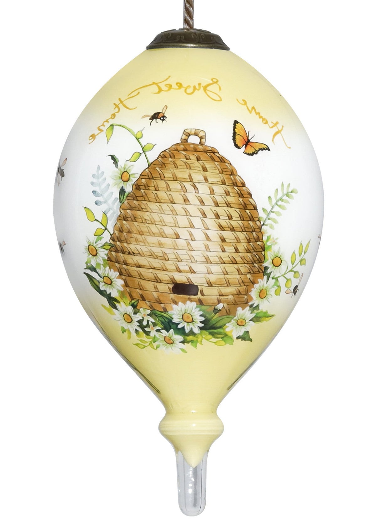 Beehive Home Sweet Home Hand Painted Mouth Blown Glass Ornament LuxuryLifeWay Online Store