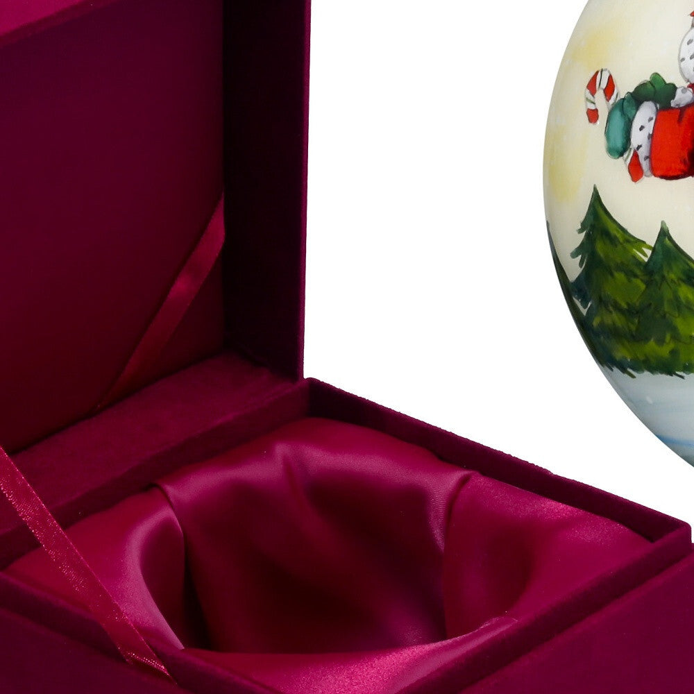 Ice Skating Mr. and Mrs. Santa Hand Painted Mouth Blown Glass Ornament LuxuryLifeWay Online Store