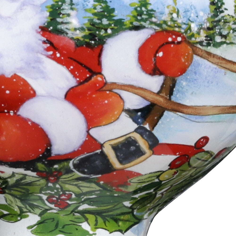 Santa Riding a Sleigh Hand Painted Mouth Blown Glass Ornament LuxuryLifeWay Online Store