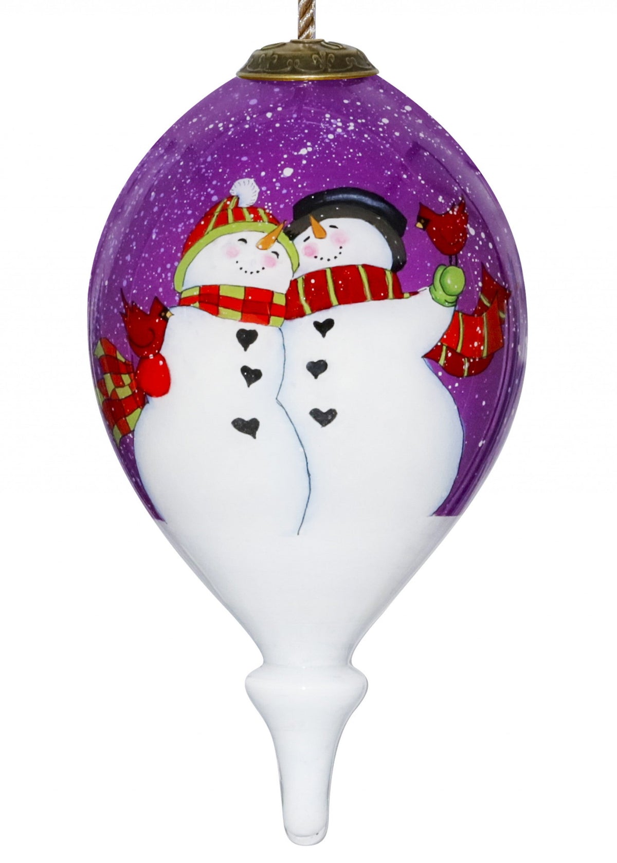 Amore Snowmen Hand Painted Mouth Blown Glass Ornament LuxuryLifeWay Online Store