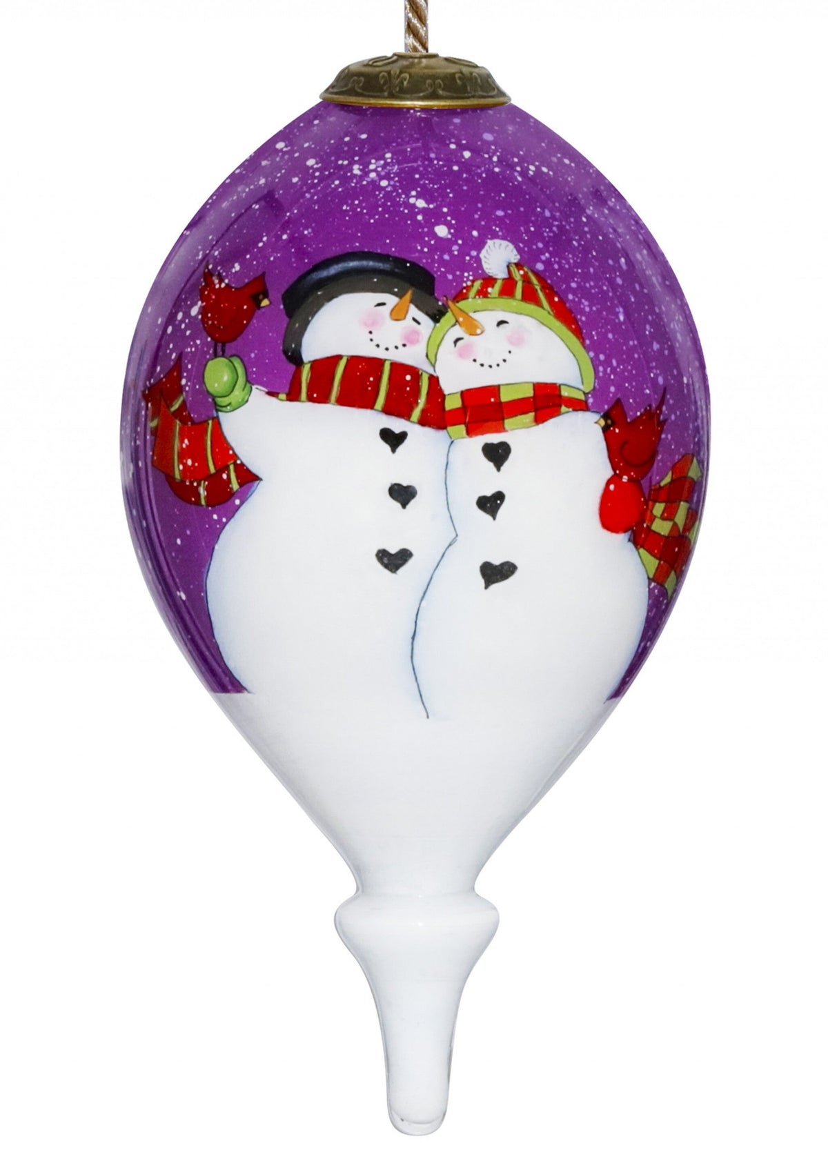 Amore Snowmen Hand Painted Mouth Blown Glass Ornament LuxuryLifeWay Online Store