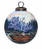 Scenic Life is Better at the Lake Hand Painted Mouth Blown Glass Ornament LuxuryLifeWay Online Store