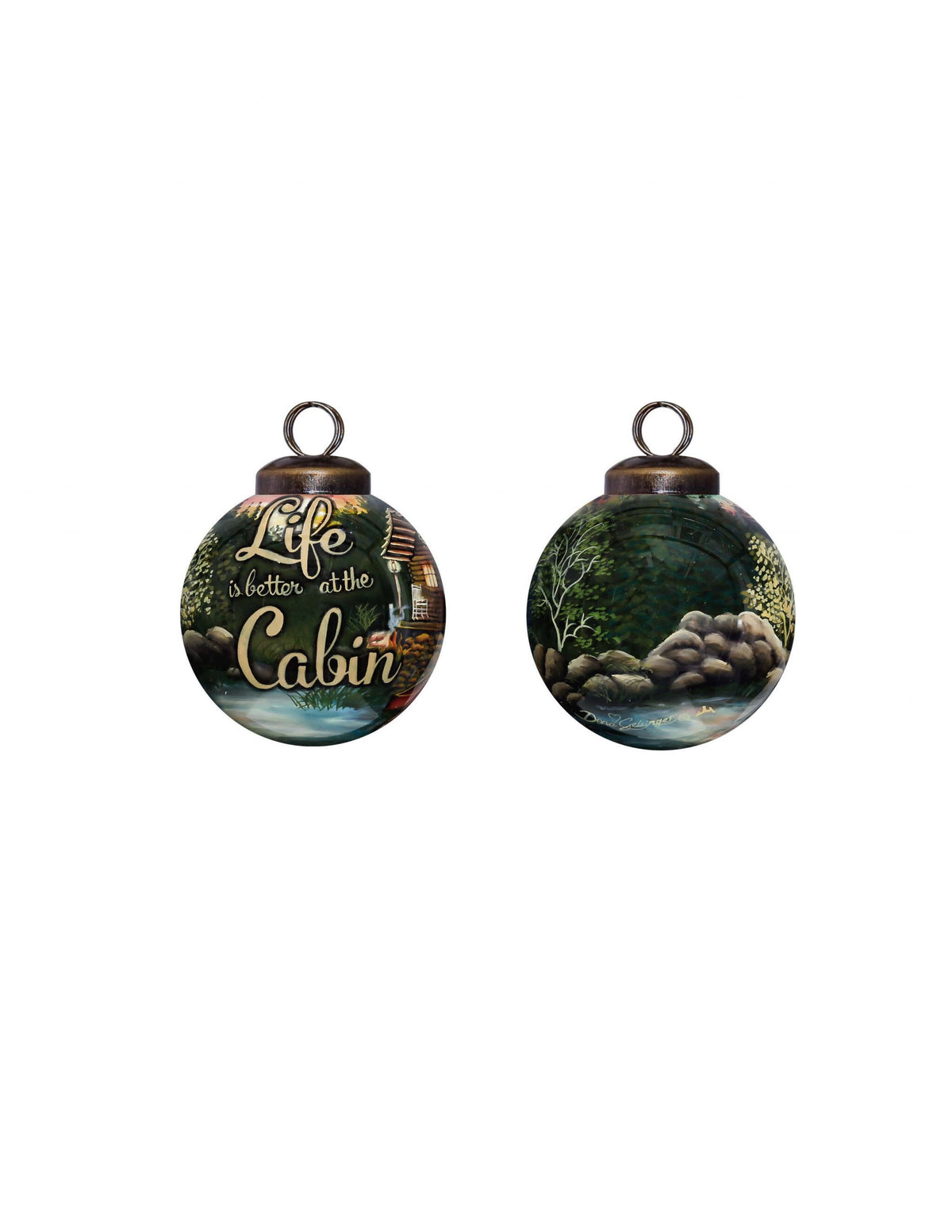 Scenic Life is Better at the Cabin Hand Painted Mouth Blown Glass Ornament LuxuryLifeWay Online Store