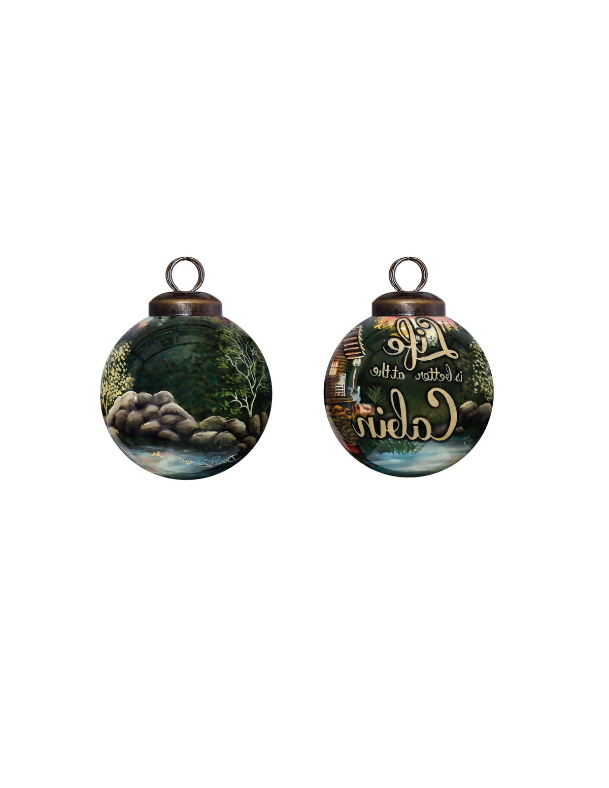 Scenic Life is Better at the Cabin Hand Painted Mouth Blown Glass Ornament LuxuryLifeWay Online Store