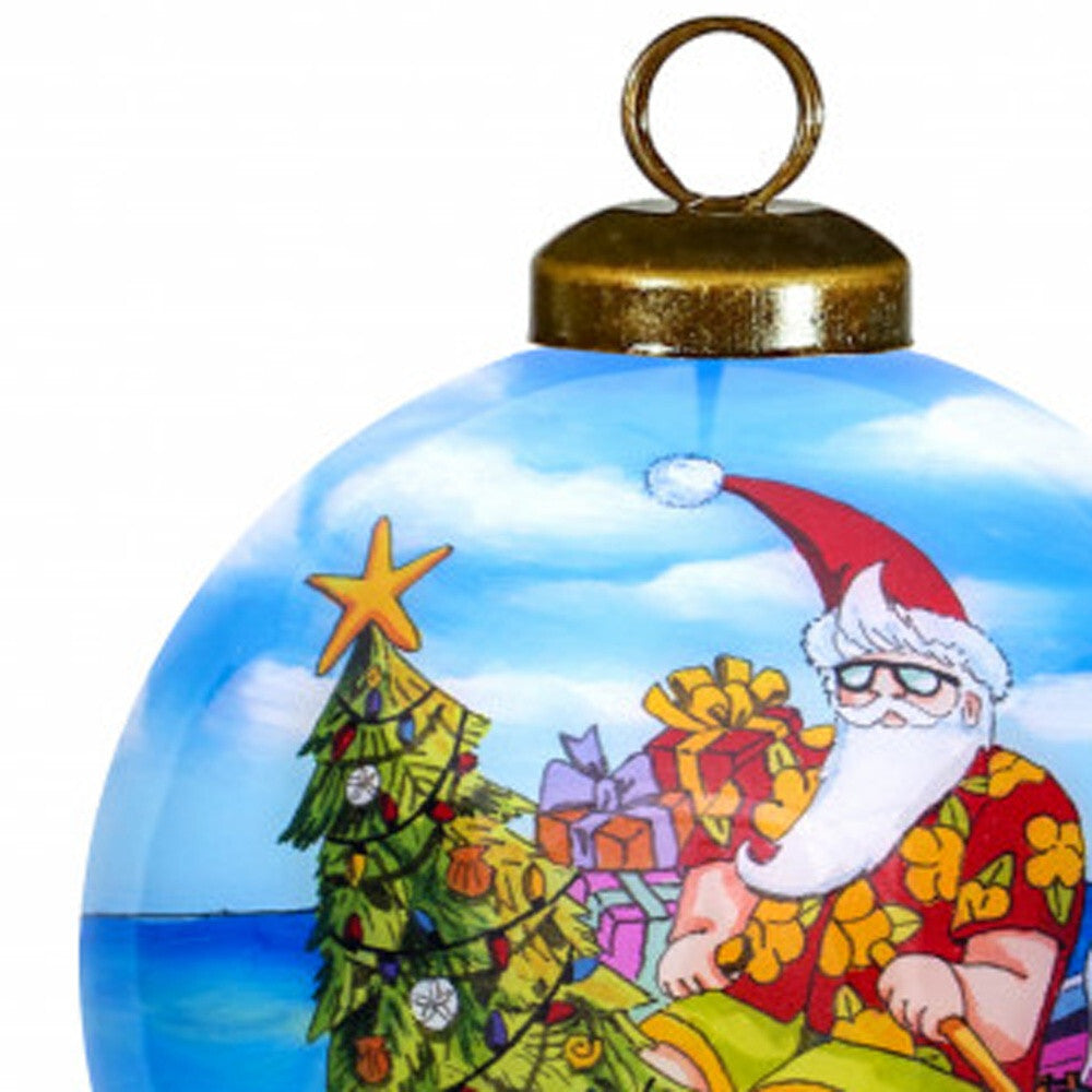 Rowing Santa Express Hand Painted Mouth Blown Glass Ornament LuxuryLifeWay Online Store