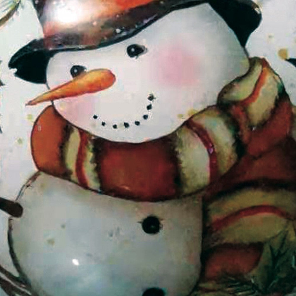 Winter Wreath Forest Snowman Hand Painted Mouth Blown Glass Ornament LuxuryLifeWay Online Store