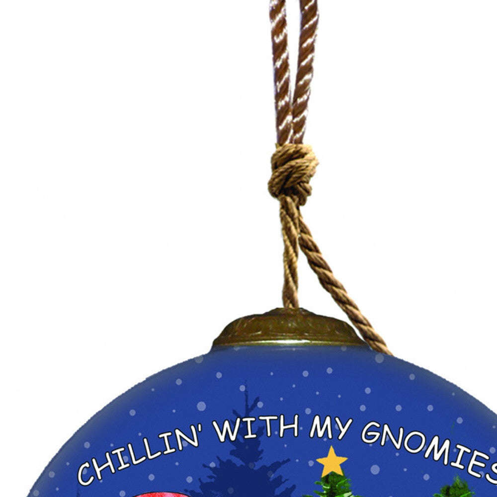 Casual Gnomes in Christmas Mode Hand Painted Mouth Blown Glass Ornament LuxuryLifeWay Online Store