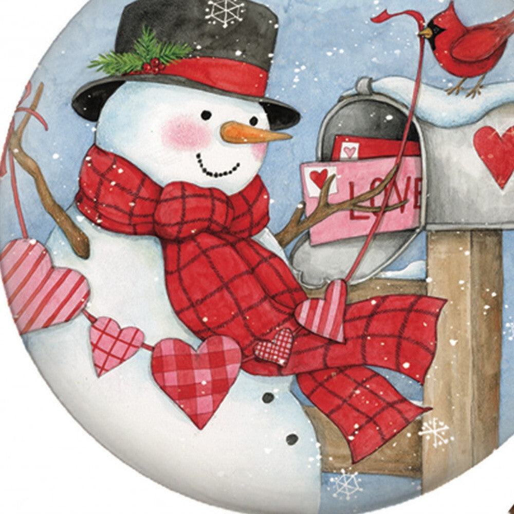 Valentine Snowman Hand Painted Mouth Blown Glass Ornament LuxuryLifeWay Online Store