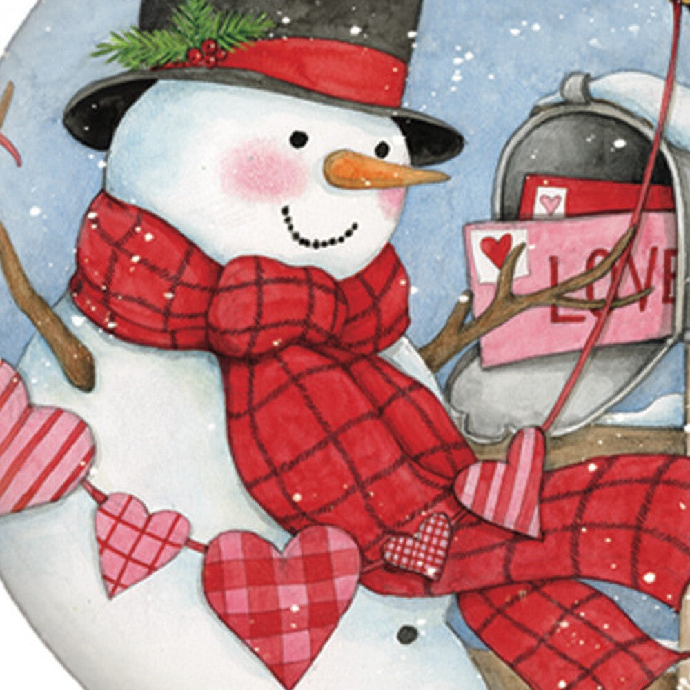 Valentine Snowman Hand Painted Mouth Blown Glass Ornament LuxuryLifeWay Online Store