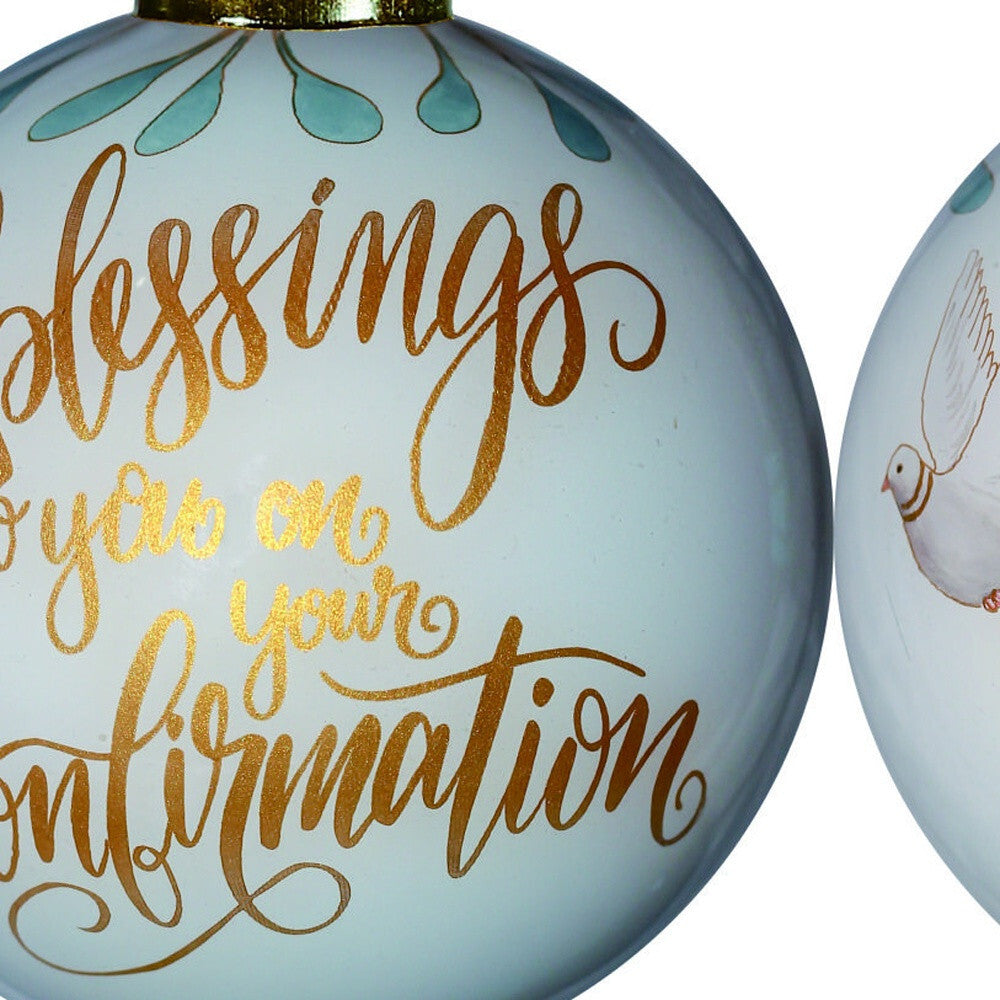 Gold Confirmation Hand Painted Mouth Blown Glass Ornament LuxuryLifeWay Online Store