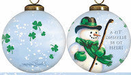 Green Irish Snowman Hand Painted Mouth Blown Glass Ornament LuxuryLifeWay Online Store