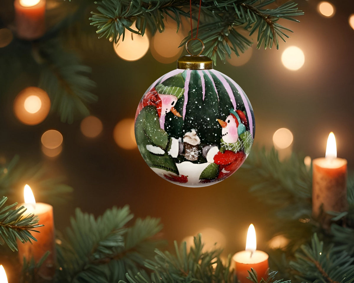 Snowman You Are a Blessing To Me Hand Painted Mouth Blown Glass Ornament LuxuryLifeWay Online Store