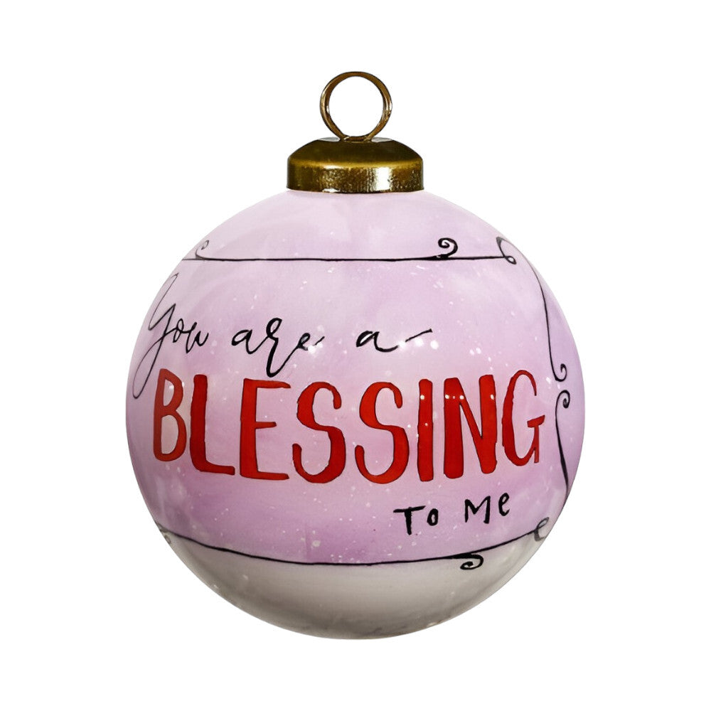 Snowman You Are a Blessing To Me Hand Painted Mouth Blown Glass Ornament LuxuryLifeWay Online Store