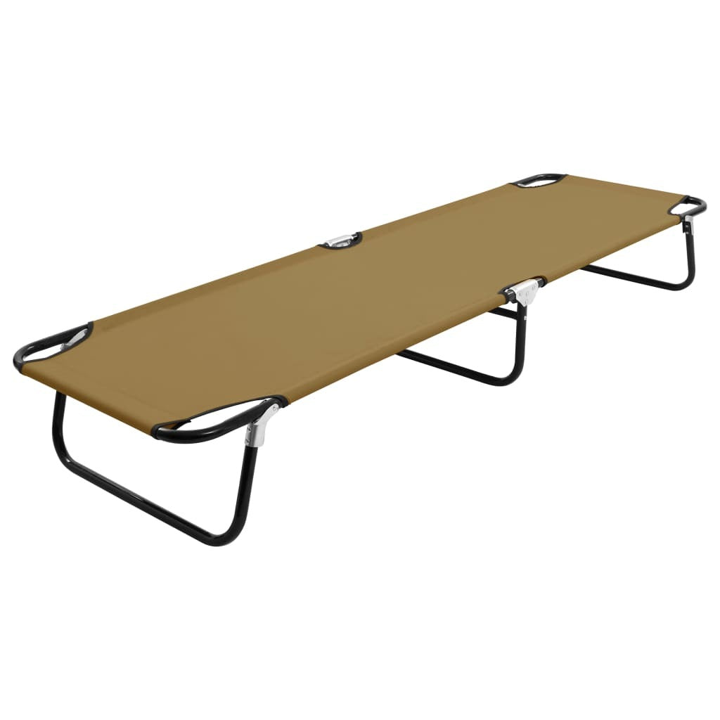 Folding Sun Lounger Taupe Steel LuxuryLifeWay Online Store