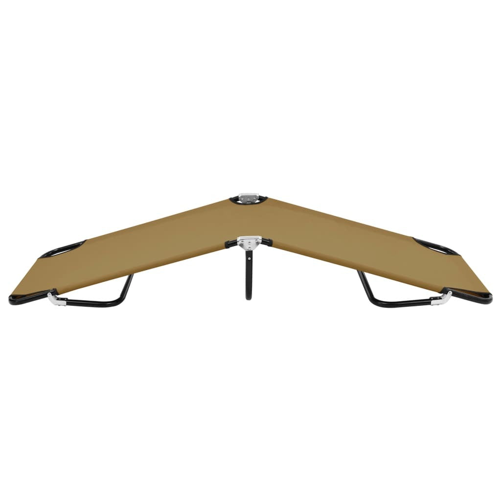 Folding Sun Lounger Taupe Steel LuxuryLifeWay Online Store