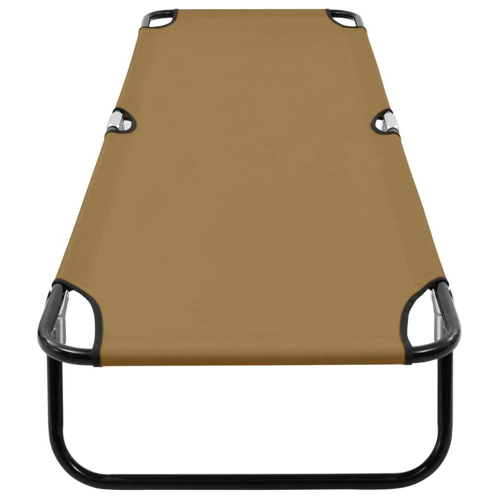 Folding Sun Lounger Taupe Steel LuxuryLifeWay Online Store