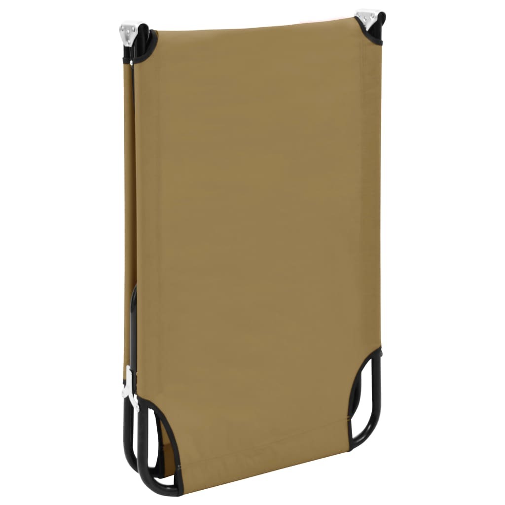 Folding Sun Lounger Taupe Steel LuxuryLifeWay Online Store