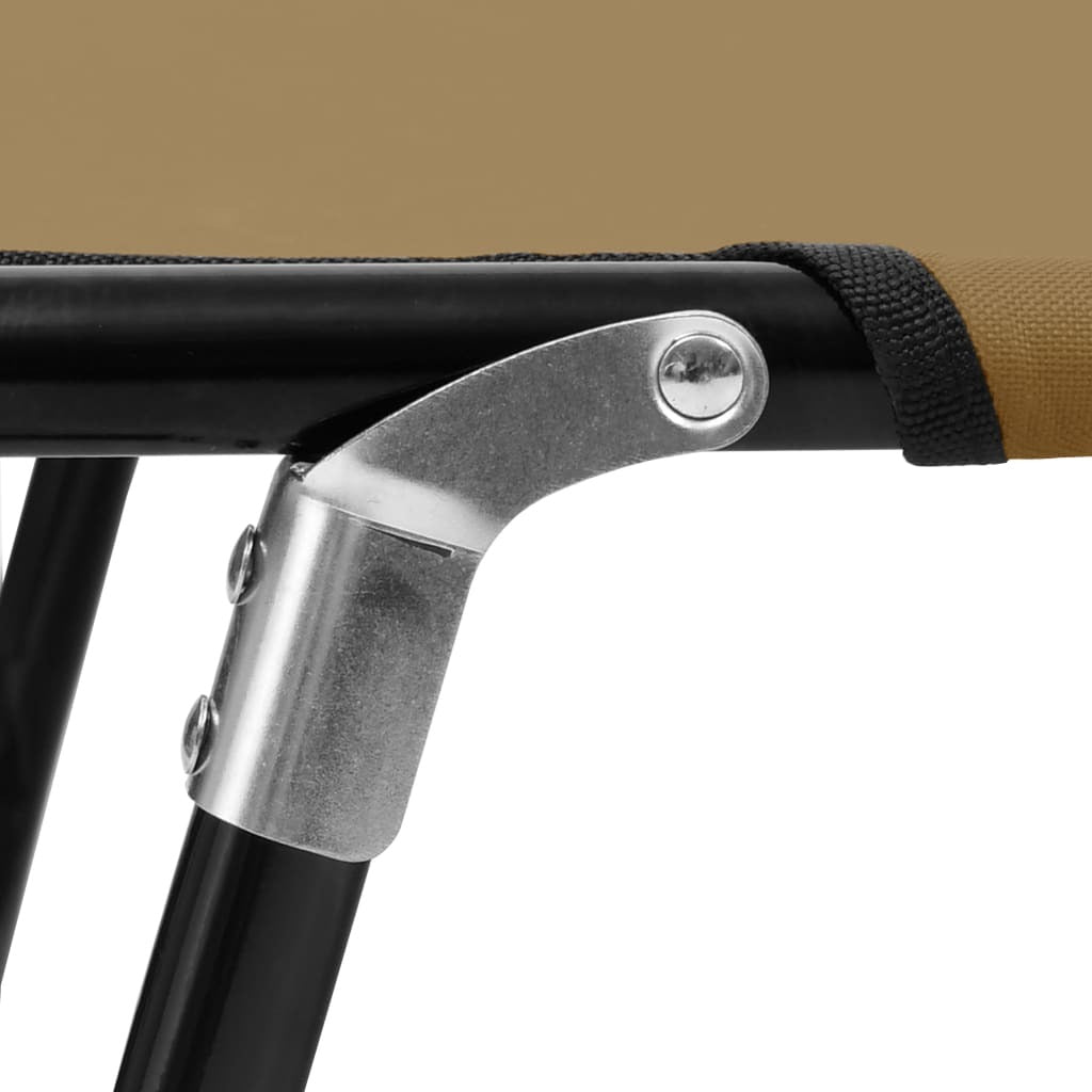 Folding Sun Lounger Taupe Steel LuxuryLifeWay Online Store