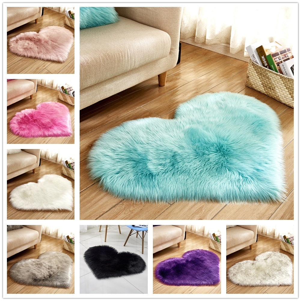 Plush Heart Shaped Carpet PearlNestDecor.com