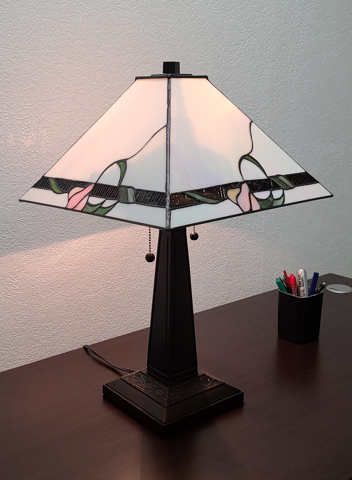 22" Dark Brown Metal Two Light Candlestick Table Lamp With Ivory Shade LuxuryLifeWay Online Store