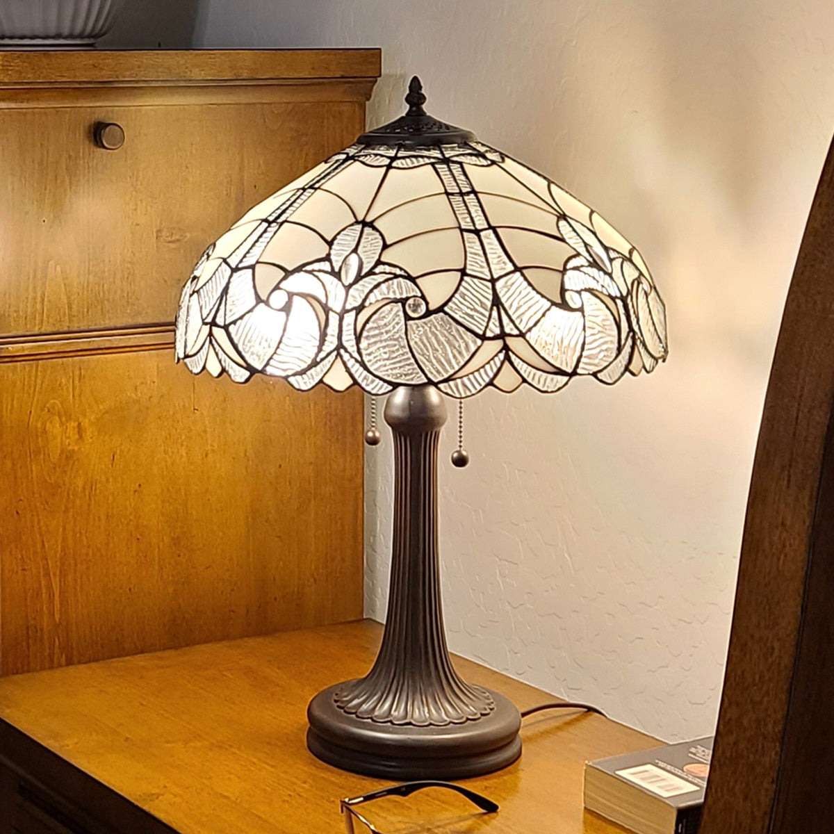 24" Dark Brown Metal Two Light Candlestick Table Lamp With Dark Brown Shade LuxuryLifeWay Online Store