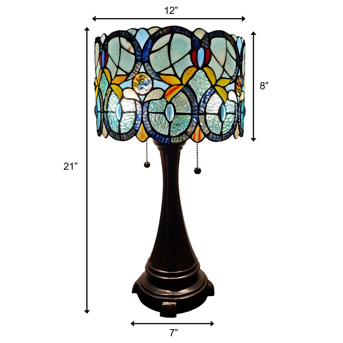 22" Dark Brown Metal Two Light Candlestick Table Lamp With Green Shade LuxuryLifeWay Online Store