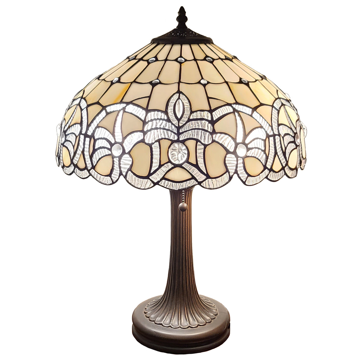 23" Dark Brown Metal Two Light Candlestick Table Lamp With White Shade LuxuryLifeWay Online Store