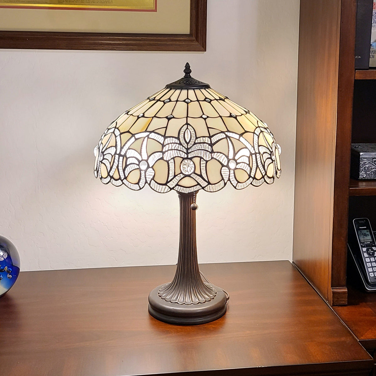 23" Dark Brown Metal Two Light Candlestick Table Lamp With White Shade LuxuryLifeWay Online Store