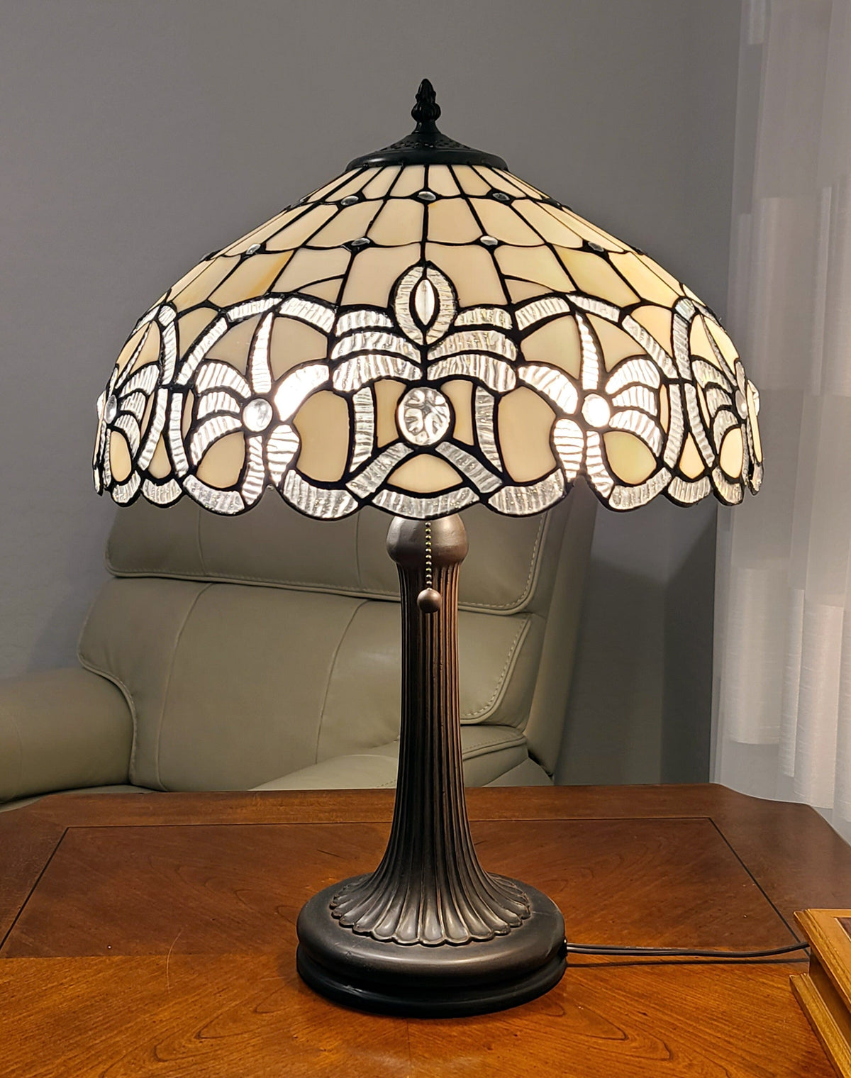 23" Dark Brown Metal Two Light Candlestick Table Lamp With White Shade LuxuryLifeWay Online Store