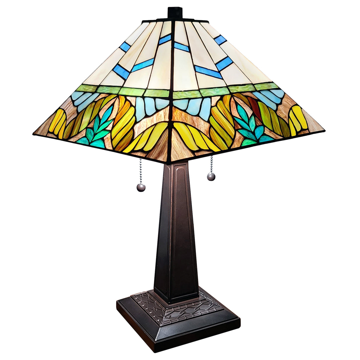 22" Dark Brown Metal Two Light Candlestick Table Lamp With White Shade LuxuryLifeWay Online Store