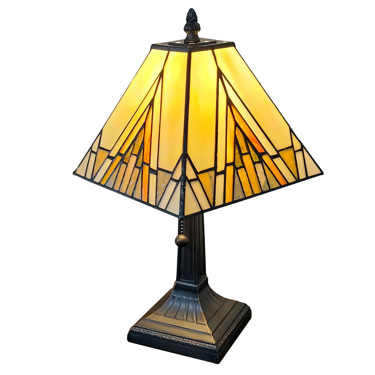 15" Dark Brown Metal Candlestick Table Lamp With Beige Shade LuxuryLifeWay Online Store