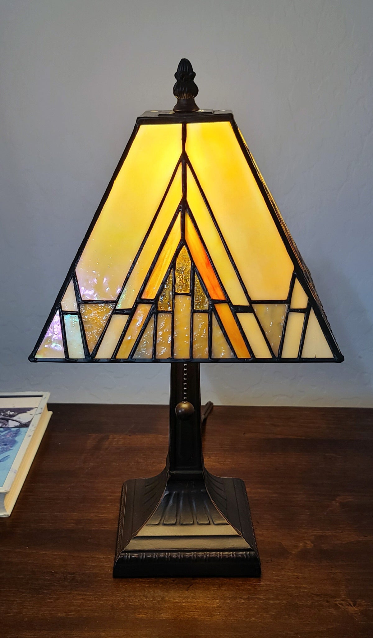 15" Dark Brown Metal Candlestick Table Lamp With Beige Shade LuxuryLifeWay Online Store