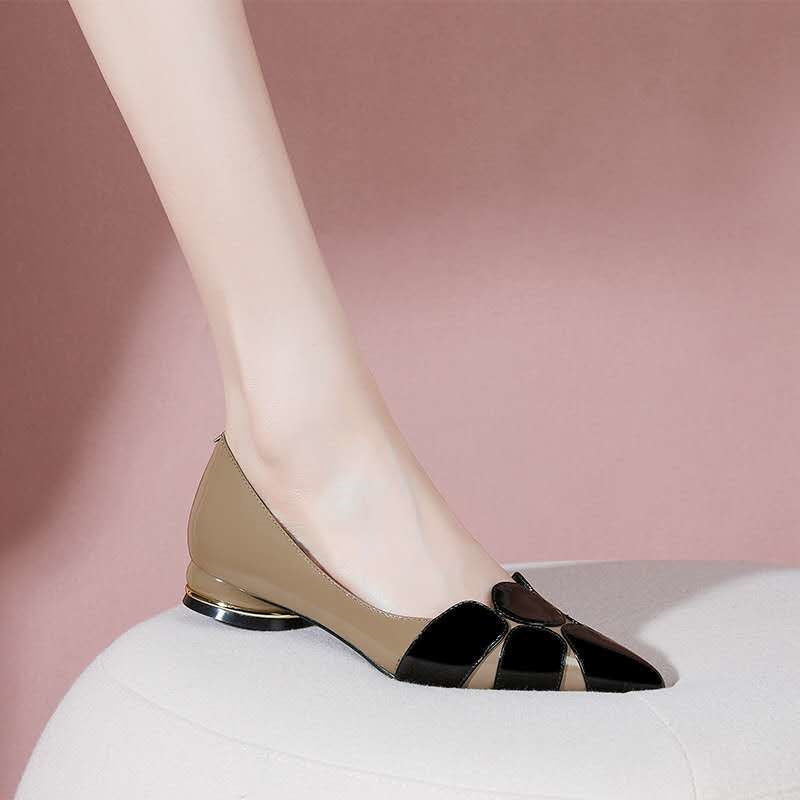 Red Thick Heel Soft Leather Women's Shoes LadyShow.Store