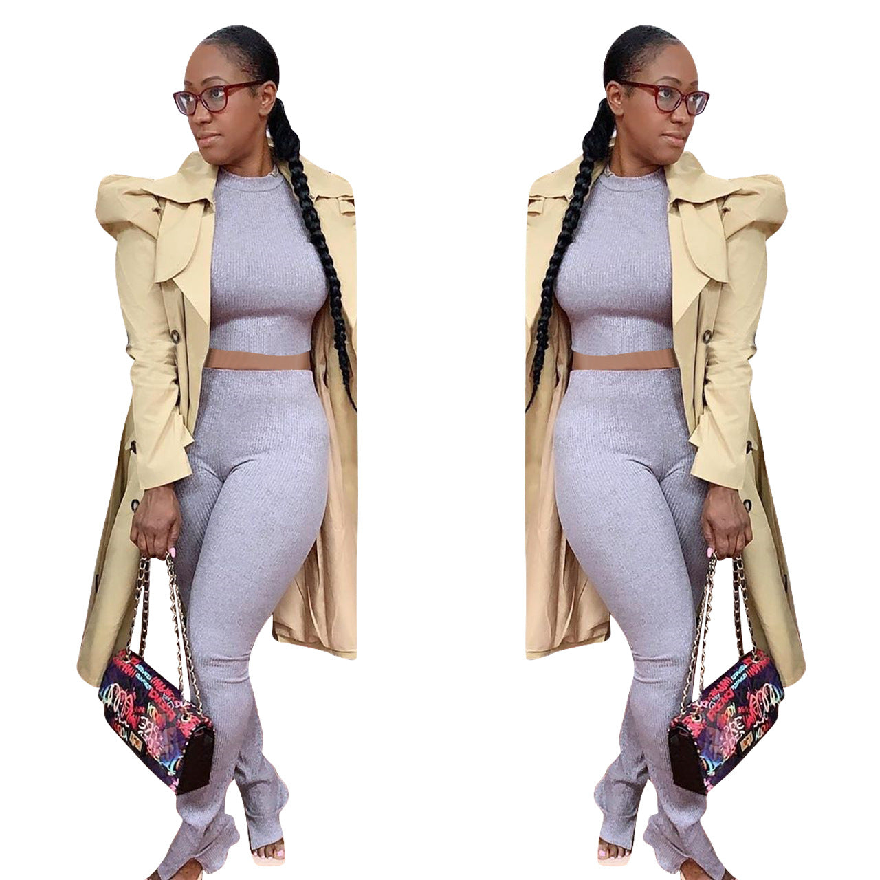 Pure Color All-match Long Trench Coat Women's Clothing Best YouTube Store