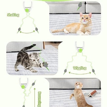 Colorful Beating Mouse Electric Door Holder Hanging Automatic Interactive Toy Pets Fashion