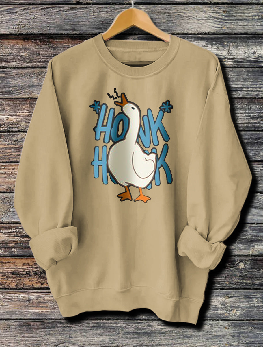 Women's Long Sleeved Honk Honk Printed Hoodie NorixaFashion.com