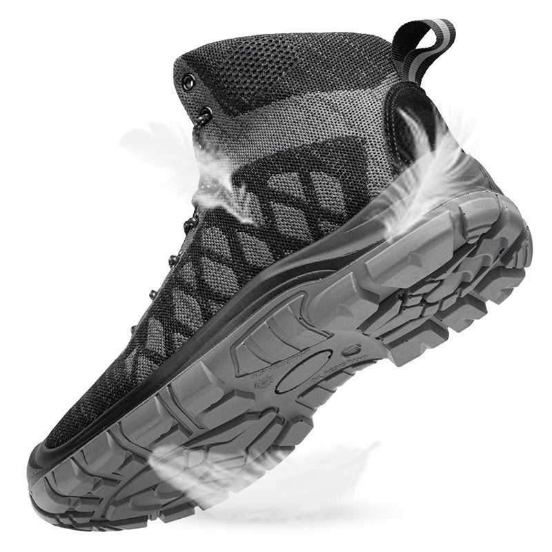 Anti - Hit Anti - Piercing Labor Protection Shoes High Help Fly Woven Best YouTube Store