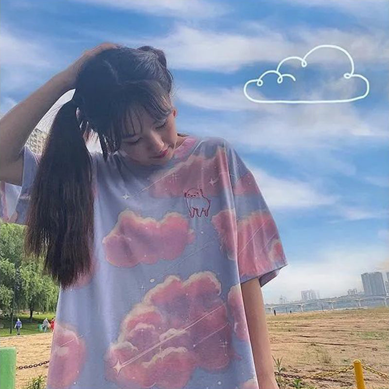Summer Embroidery Piggy T-Shirt for College Girls Pi-Mart