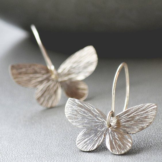 Silver Butterfly Earrings For Women LadyShow.Store