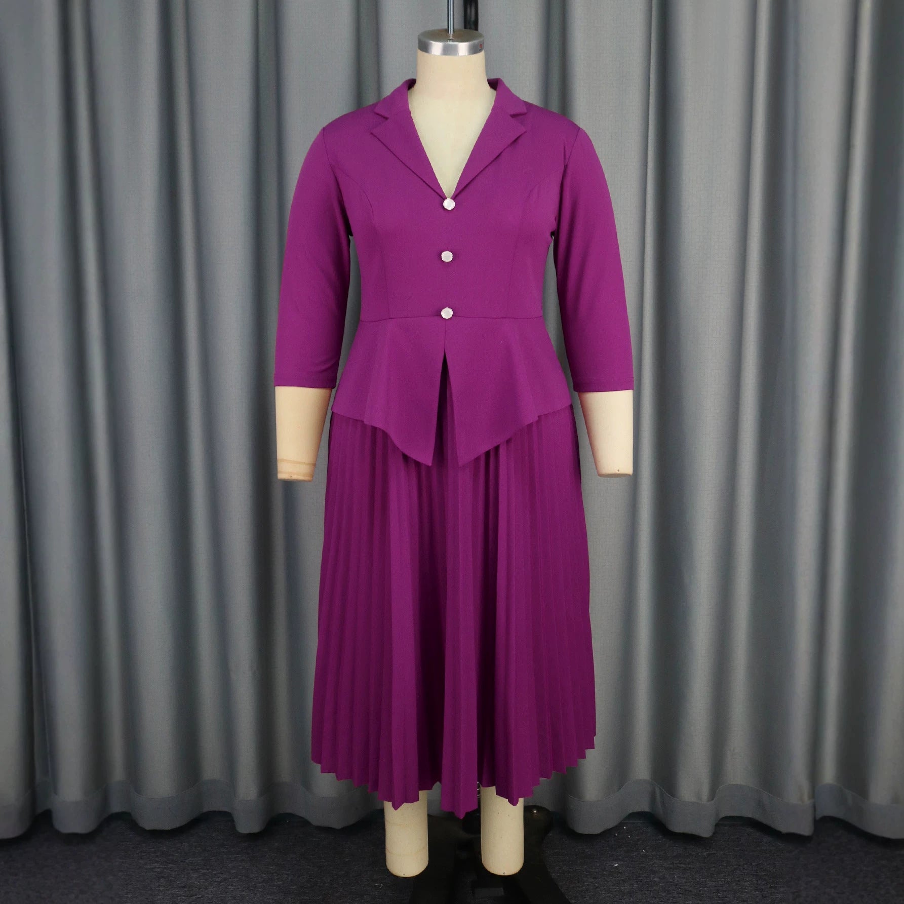 Fashionable Commuter Pleated Dress For Women NorixaFashion.com
