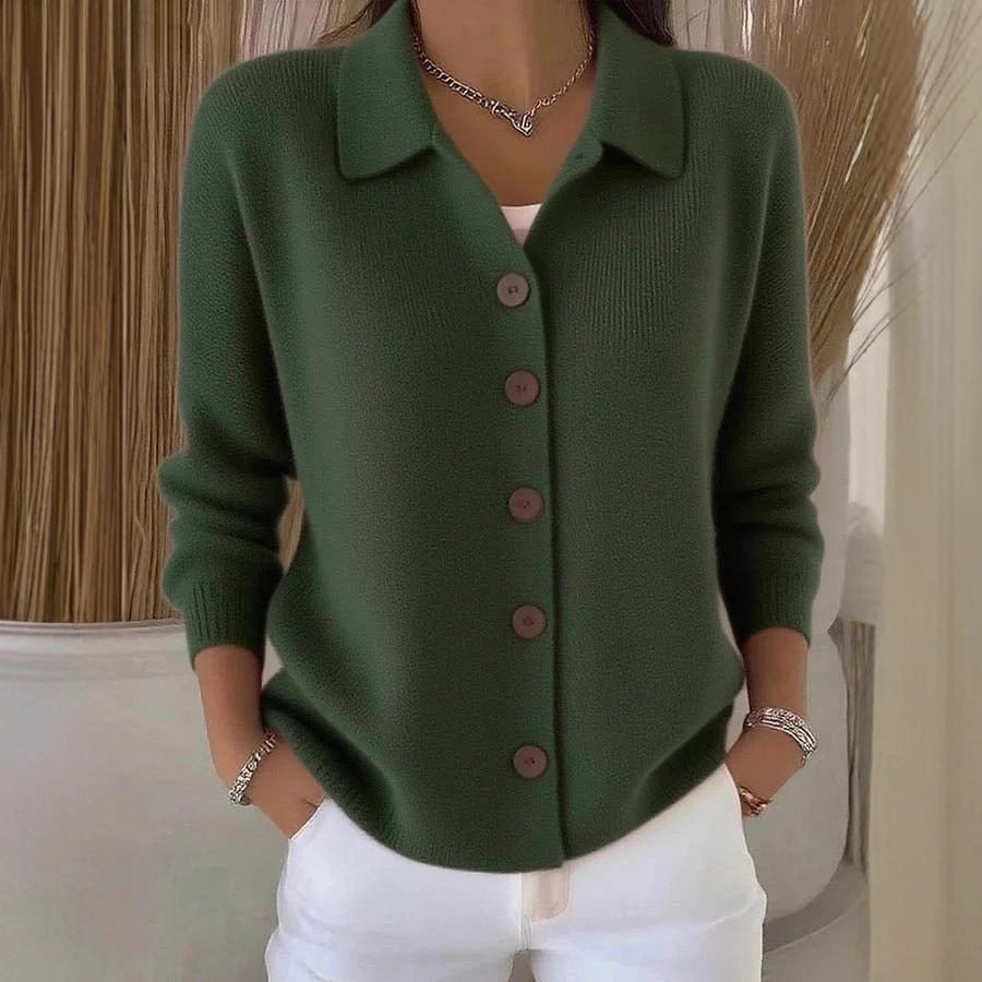 Button-knitted Lapel Sweater Cardigan Coat For Women LadyShow.Store