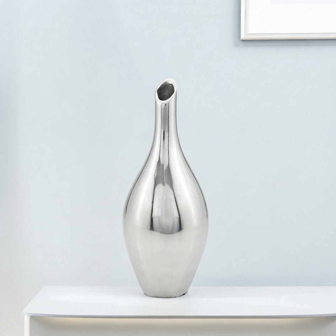 16" Silver Bud Aluminum Table Vase LuxuryLifeWay Online Store