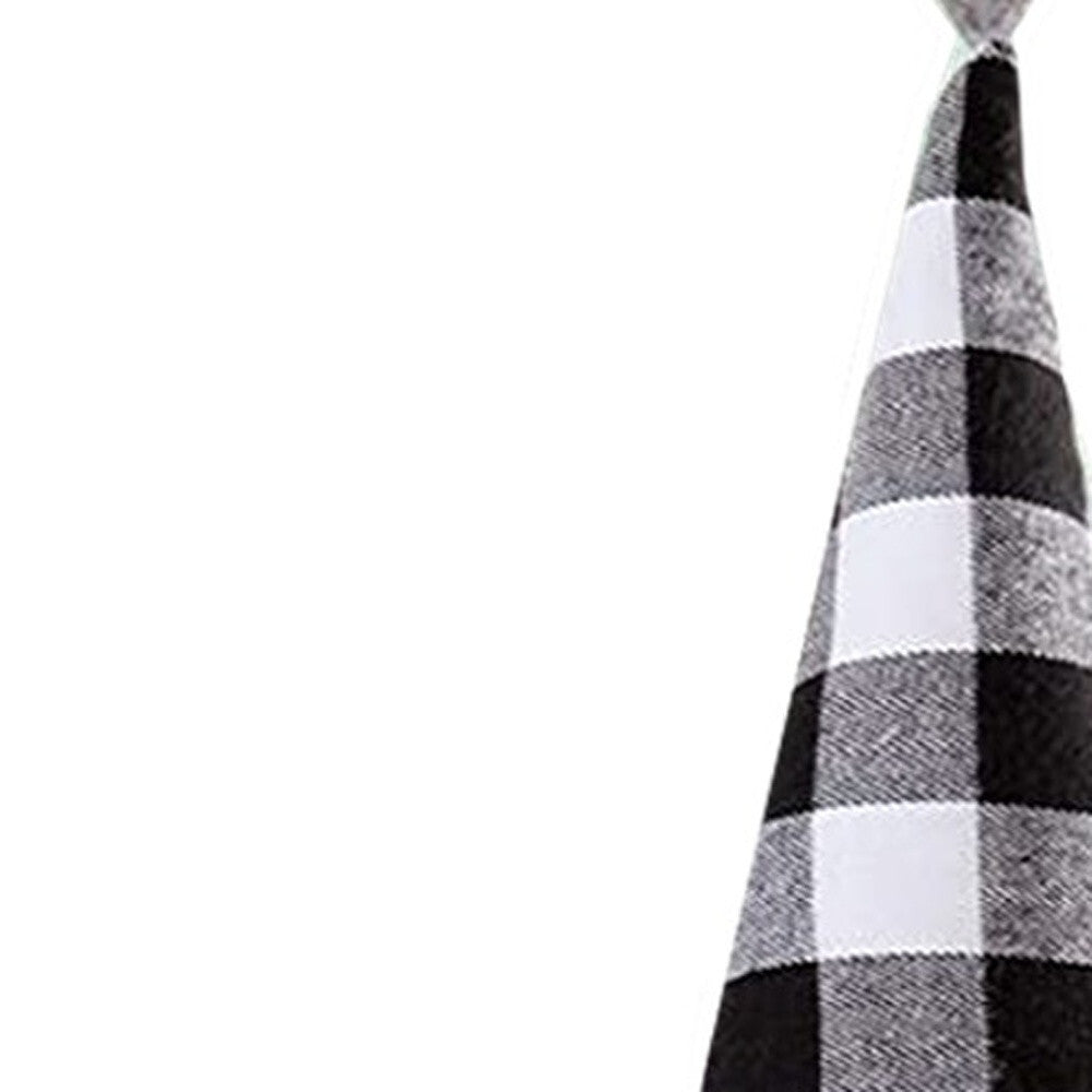 27" Black And White Felt And Faux Fur Gnome Adjustable Height Tree Topper LuxuryLifeWay Online Store