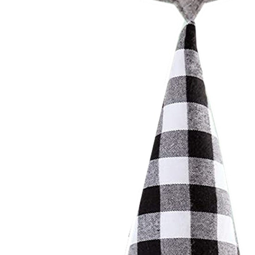 27" Black And White Felt And Faux Fur Gnome Adjustable Height Tree Topper LuxuryLifeWay Online Store